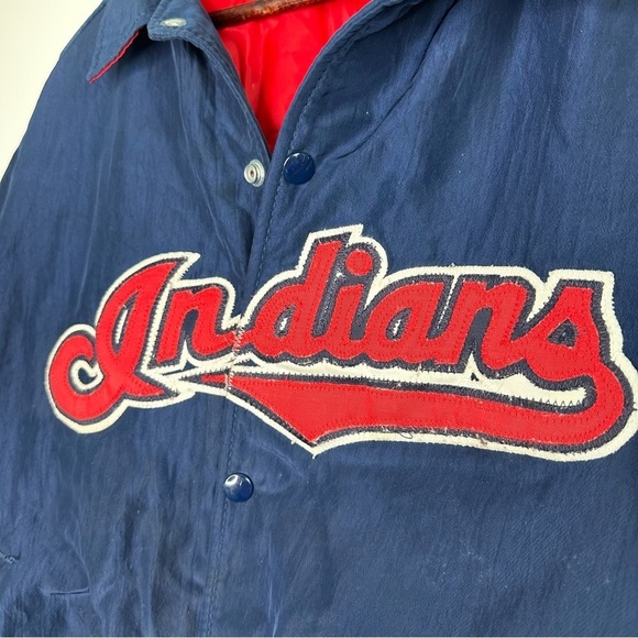 Vintage Cleveland Indians Blue Red Varsity Jacket Size XL - Picture 3 of 7